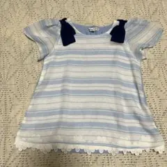anys FAM 水色ストライプ 半袖シャツ 130cm