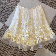 Blugirl Blumarine フレアスカート フラワーモチーフ イタリア製のサムネイル