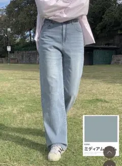 [四季節デニム] ハーバースパンワイドデニムパンツ gogosingのサムネイル
