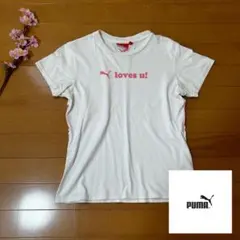 【PUMA】【プーマ】レディース Tシャツ 半袖 ホワイト ピンク ロゴ入り⭐︎