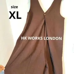 HK WORKS LONDON ブラウンVネックサロペット オールインワン