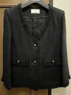 エムプルミエ ブラック ツイード スーツ セットアップ