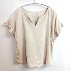 URBAN RESEARCH ITEMS 麻 リネン 半袖カットソー フリルのサムネイル