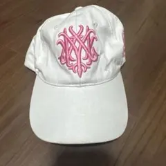WOLF-M風　ベースボールキャップ ホワイト ピンク