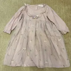 māmāraku 花柄刺繍 ワンピース 長袖