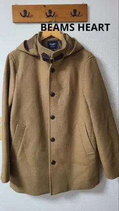 BEAMS HEART フーディー スタンドカラー コート　CAMEL 　L