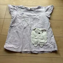 すみっコぐらし ポシェット風 半袖Tシャツ ラベンダー　anyFAMのサムネイル