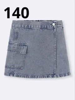 GU 키즈 데님 랩 미니스코트 S 140 블루