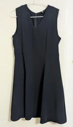 UNIQLO ノースリーブ ひざ丈ワンピース ネイビー L
