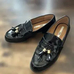 あ様専用 ZARA ブラック タッセルローファー 38