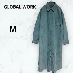 ＊グローバルワーク＊シャツ ワンピース コーデュロイ M ロング丈 ゆったり
