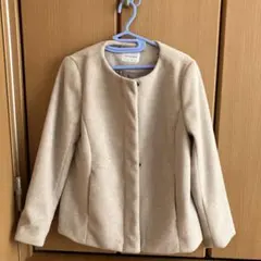 GLACIER ベージュ ノーカラージャケット