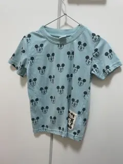 ミッキーマウス柄 水色 Tシャツ
