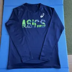 ASICS 陸上用長袖シャツ ネイビー Mサイズ