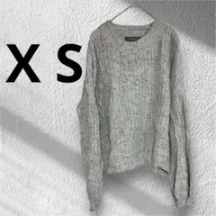 ✨海外古着✨グレー ニットセーター 長袖 編み目模様　X Sサイズ