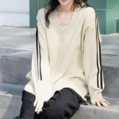 美品★LOWRYS FARM スポンディッシュＶカーディガン　ニット　アイボリー