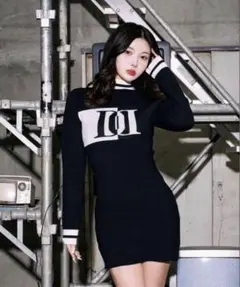 Darich ダーリッチ ワンピース ジャガードロゴニットミニワンピース