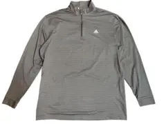 と*ん様 adidas golfアディダスゴルフ　ストライプ ハーフジップシャツ