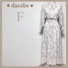 ダズリン プリーツスリーブフレアワンピース ロングワンピース 花柄ワンピース