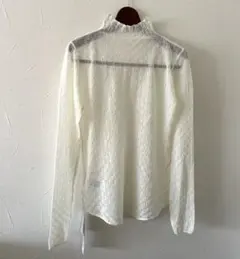 新品◯LAGUNAMOONシアーカットソー◯チェックニットオフホワイトのサムネイル