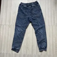 ダークブルー カジュアルパンツ ウエストゴム