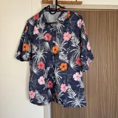 フラワープリント アロハシャツ メンズLサイズ