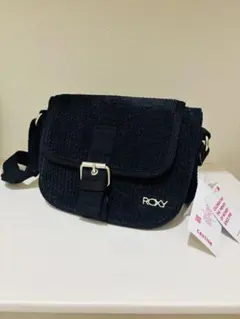 【新品】ROXY コーデュロイ ブラック ショルダーバッグ タグ付 黒 ロキシーのサムネイル