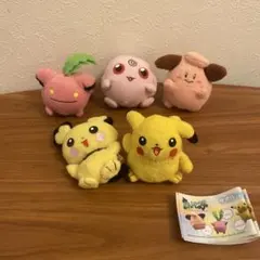 タオルDEポケモン　ピカチュウ　ピチュー　ハネッコ　ププリン　ピィ