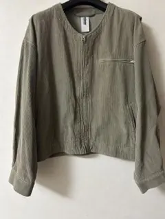 relume カーキ コーデュロイ ノーカラージャケット