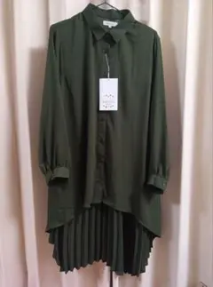 大きいサイズLL★hareiro バックプリーツ 長袖ブラウスのサムネイル