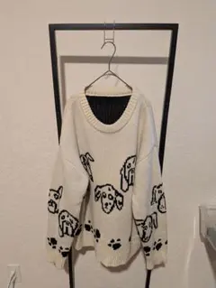 【美品】Camphor Wood リバーシブル 犬ニット L ドッグセーター