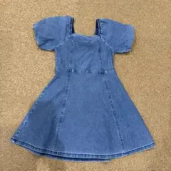 H&M キッズ　パフスリーブ　ワンピース　デニム　120