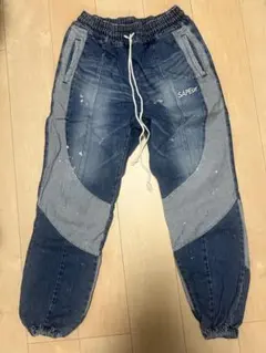 SAPEur Vintage denim track Pants black L - メルカリ
