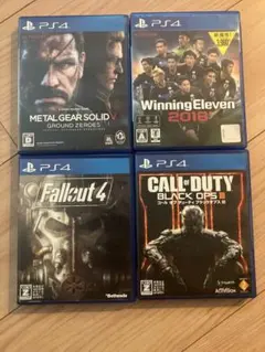 PS4ソフト4本MGS5Fallout4CoD BO3ウイイレ2018まとめ売り