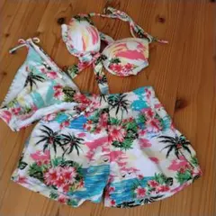 トロピカルプリント セパレート水着 ビキニ 3点セット