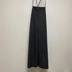 GU ストライプ サロペット S チャコールグレー