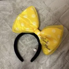 ミニーマウス イエロー　ドット　カチューシャ