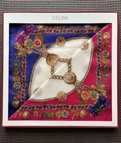 CELINEハンカチ ブルー＊ピンク2枚セット　 新品、未使用品