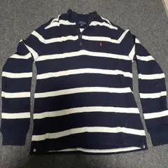 POLO RALPH LAUREN ネイビー/ホワイト ストライプ セーター