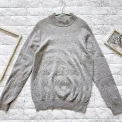 UNIQLO モックネック ニット セーターカシミヤ 100% グレー Lサイズ