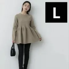 タグ付き coca スポンディッシュ ニット フレアトップス ペプラムニット L