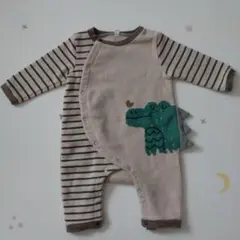 恐竜イラスト付きロンパース 80