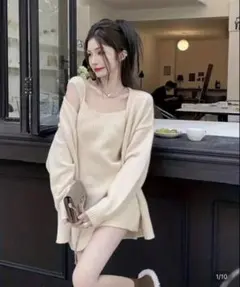 SHEIN ニットワンピ　ニットワンピース　ミニワンピ　セットアップ