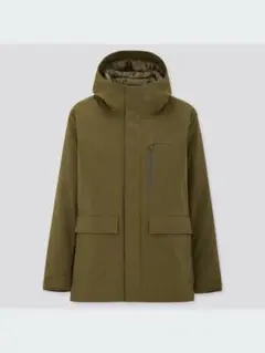 ユニクロ ハイブリッドダウンパーカ オリーブ M