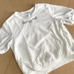 Lespoir  しまむら　白　トップス　シャツ　ブラウス　レース