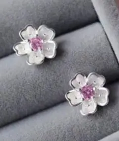 桜ピアス 桜 ミニピアス シルバーアクセサリー フォーマルピアス 花ピアス