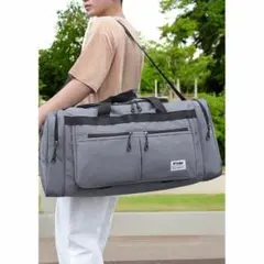 ボストンバッグ 大容量 キャリーオン 旅行 2way 斜め掛け 新品 グレー