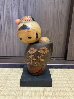 創作こけし 内閣総理大臣賞受賞の渡辺正雄作「無心」29cm 36cm セット
