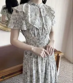 ビッグカラープリーツワンピ