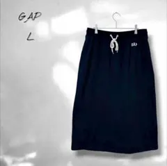 【ギャップ】ロングスカート シンプル カジュアル 黒 ブラック 大きいサイズ L